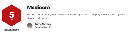 IGN给《无名九使：觉醒》打出5分评价