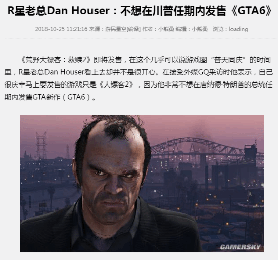 《GTA6》发售前特朗普再参选，引玩家热议