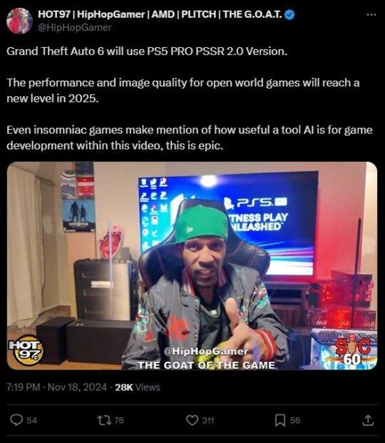 《GTA 6》或用新技術(shù)且可能與PS5 Pro捆綁宣傳圖2