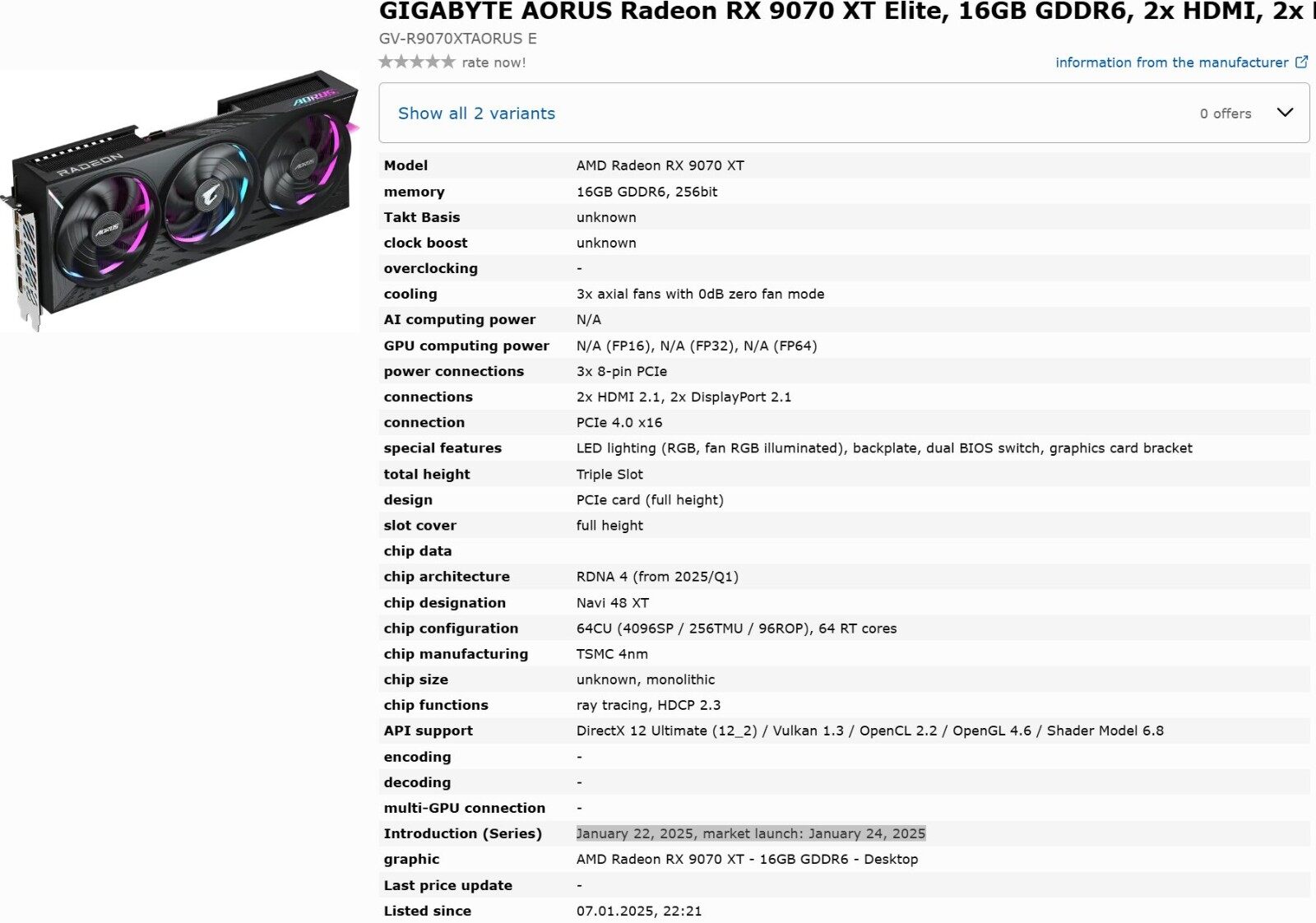 AMD RX 9070 XT 顯卡詳情曝光，1月將上市宣傳圖3