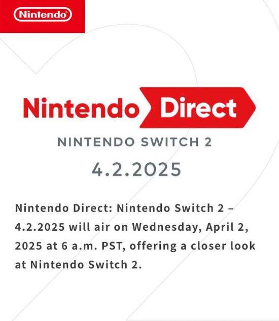 任天堂Switch2直面會(huì)定檔！4月2日晚9點(diǎn)見(jiàn)！