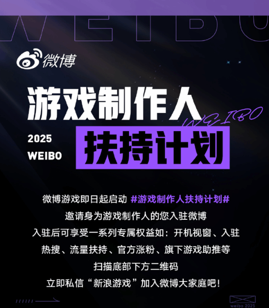 微博啟動扶持計劃，知名游戲制作人強勢加盟！