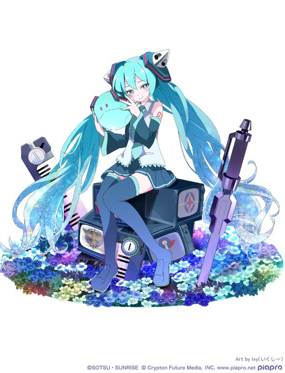 高達(dá)45周年聯(lián)動(dòng)初音未來(lái)，創(chuàng)意藝術(shù)圖曝光宣傳圖2
