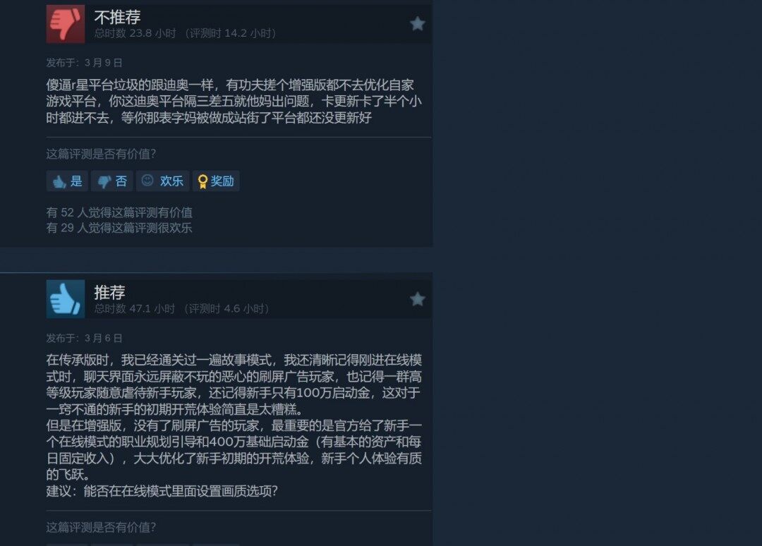 GTA5增強(qiáng)版Steam差評(píng)率創(chuàng)新低 玩家集體抗議賬戶遷移故障宣傳圖5