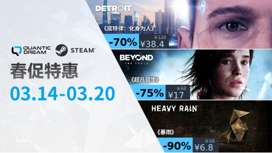 Quantic Dream春季特惠攻略 史低折扣游戲推薦