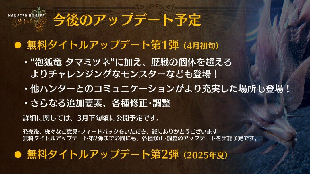 《怪物獵人：荒野》4月免費(fèi)更新上線 泡狐龍攜生態(tài)革新回歸