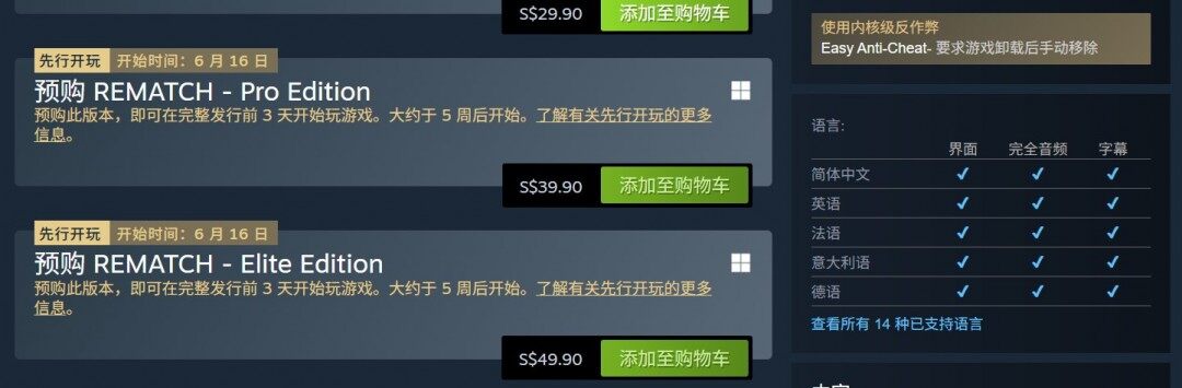 《Rematch》實(shí)機(jī)解析：Sloclap新作多人足球游戲支持Steam中文配音宣傳圖3