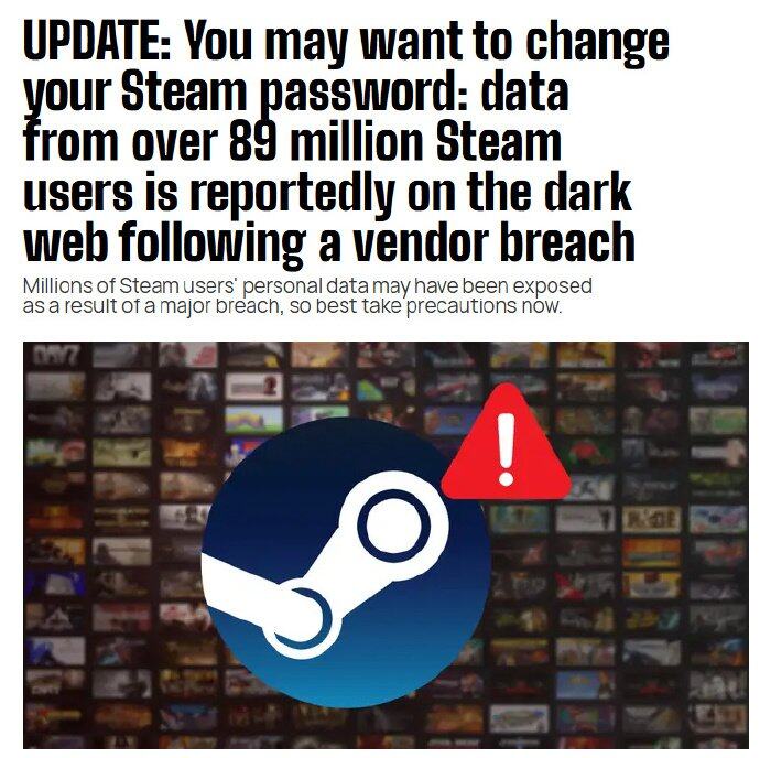 Steam數(shù)據(jù)泄露事件解析：8900萬用戶驗證碼與手機號外流，賬戶安全風(fēng)險幾何？